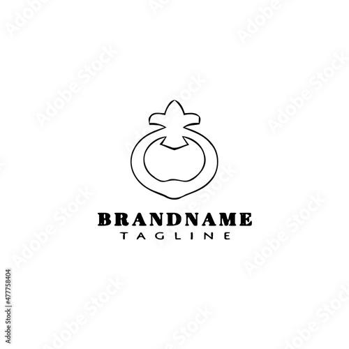 door knocker logo cartoon icon design template black isolated vector illustration