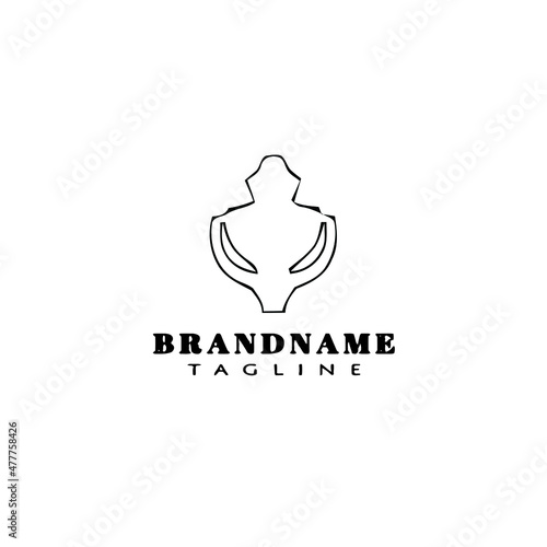 door knocker logo cartoon icon design template black isolated vector illustration
