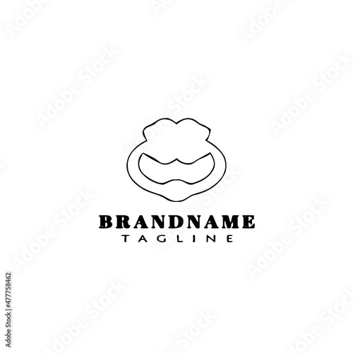 door knocker logo cartoon icon design template black isolated vector illustration
