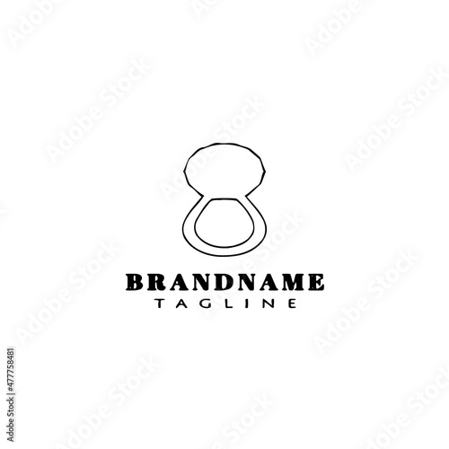 door knocker logo cartoon icon design template black isolated vector illustration