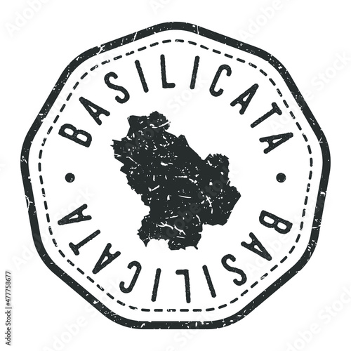Basilicata, Italy Map Stamp Retro Postmark. Silhouette Postal Passport. Seal Round Vector Icon. Badge Vintage Postage Design.
