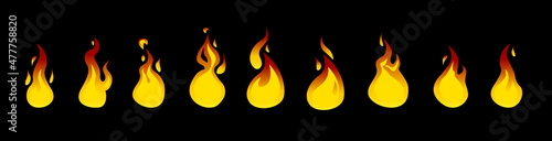 Fire animation sprites. Animation for game or cartoon