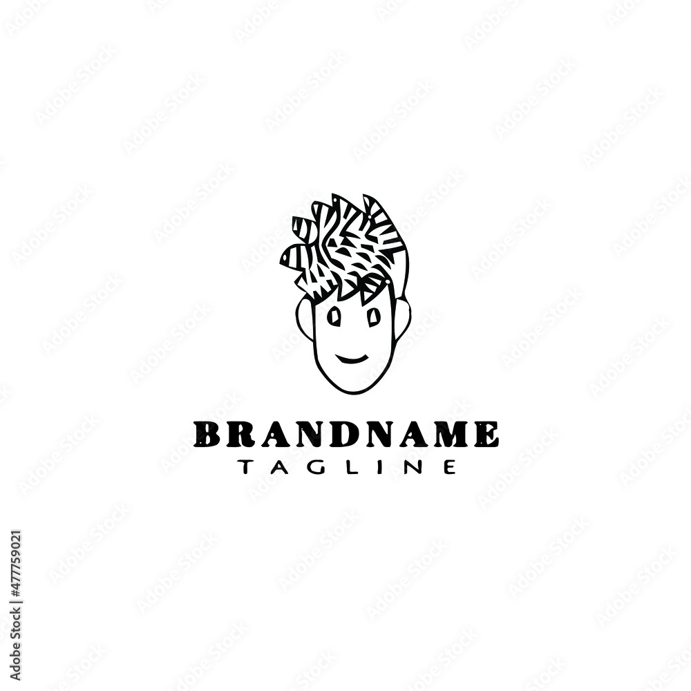 dreads logo cartoon template icon design black isolated vector illustration dreads logo cartoon template icon design black isolated vector illustration