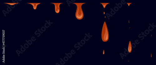 Red water or blood. A sprite sheet, a water trap, a splash. Animation for a game or a cartoon. Vector illustration