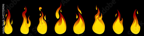 Fire animation sprites. Animation for game or cartoon