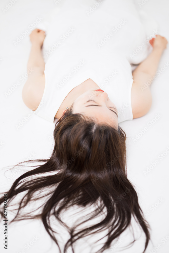 Fototapeta premium Woman in White Dress