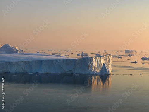 Icebergs on arctic ocean, Greenland photo