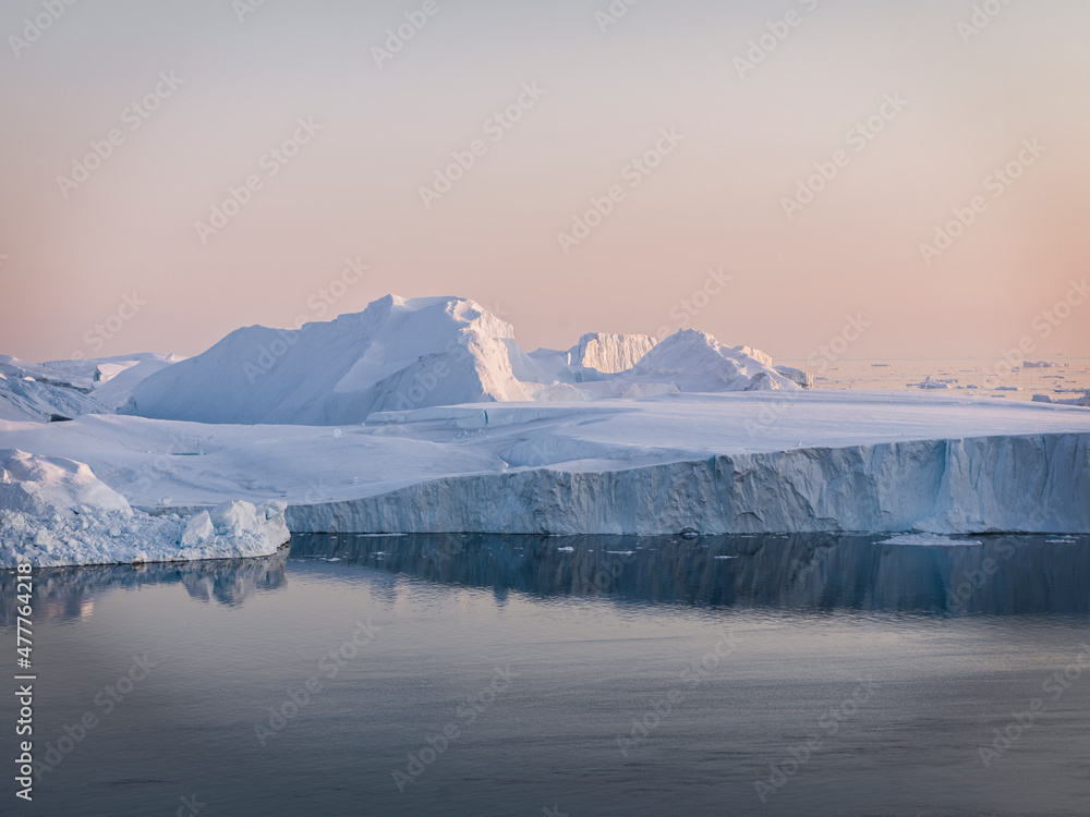 Icebergs on arctic ocean, Greenland