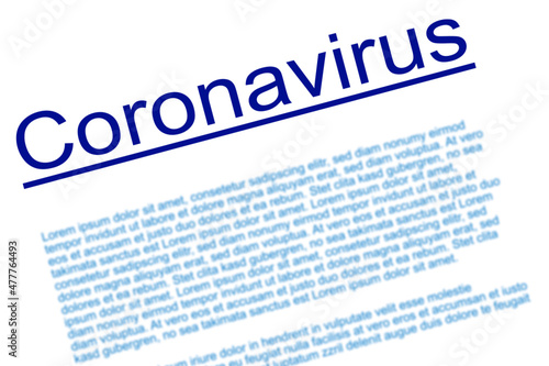 Text über das Coronavirus in Schräglage