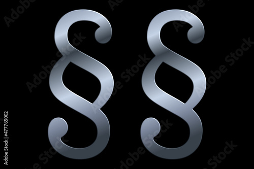 Zwei Paragraphenzeichen in Silber