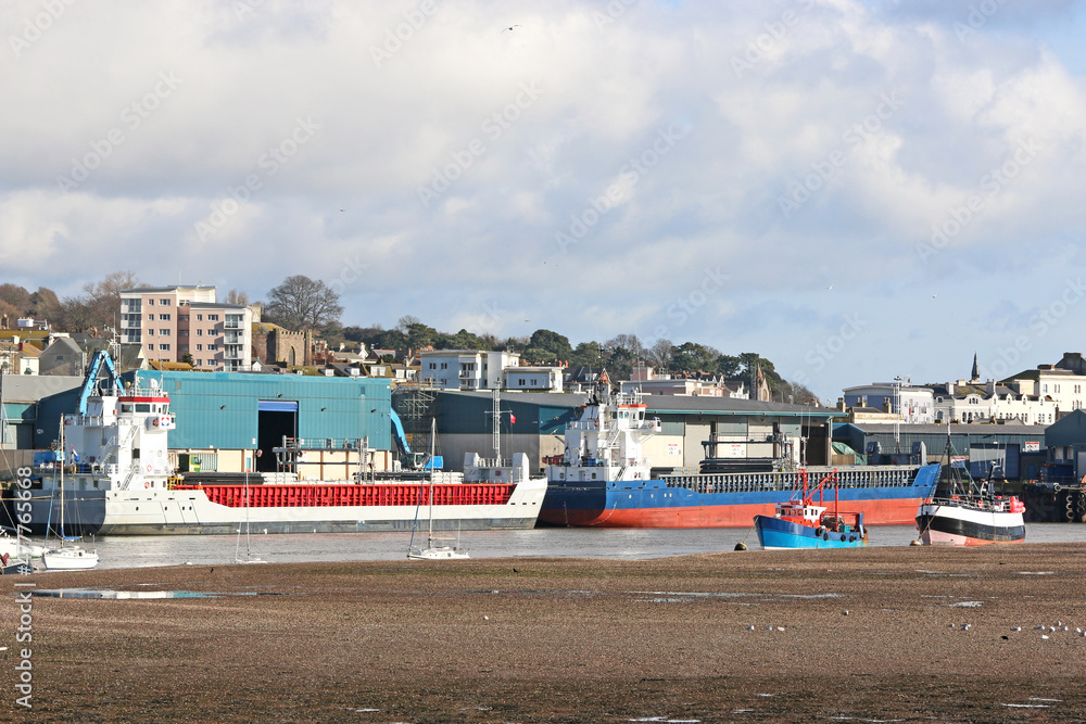Teignmouth dock at low tide	