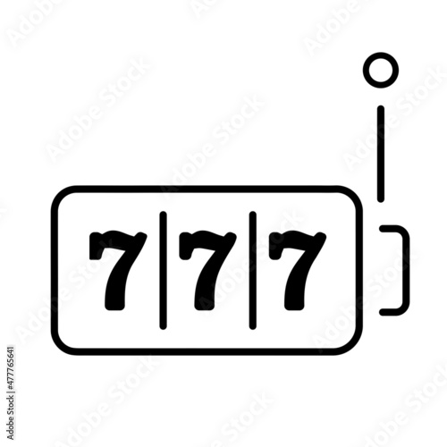 777 icon on white background, vector illustration.