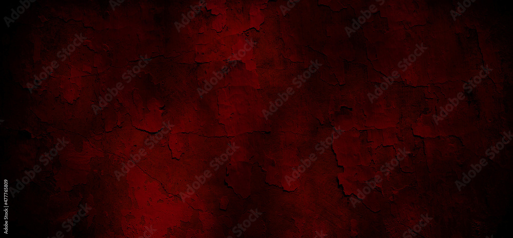 Dark cement horror scary background. Dark grunge red texture concrete