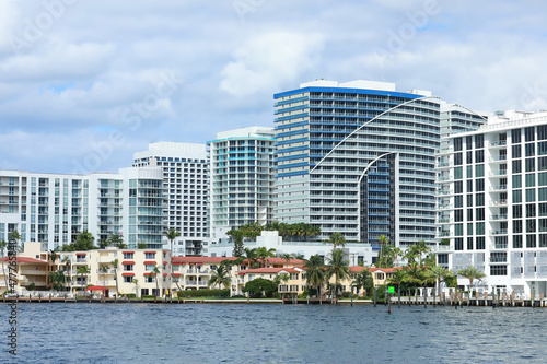 Condos, hotels and timeshares located on the intracoastal on Fort Lauderdale Beach, Florida, USA.