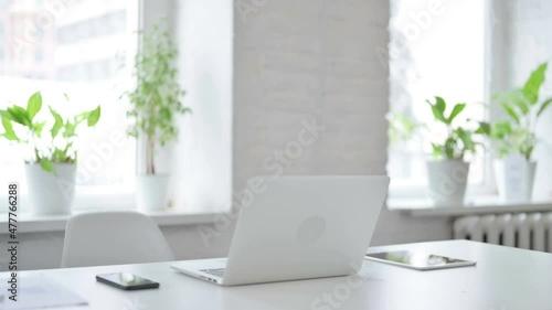 Wallpaper Mural African Man Closing Laptop Standing Up, Going Away Torontodigital.ca