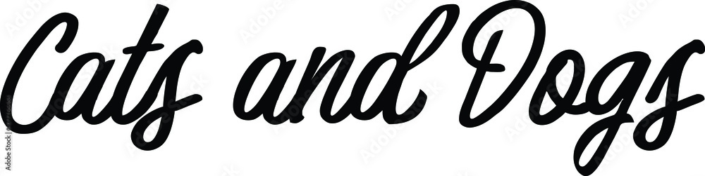 Cats and Dog Black and White Typographic Design For T-shirt Print Cats and Dog Black and White Typographic Design For T-shirt Print