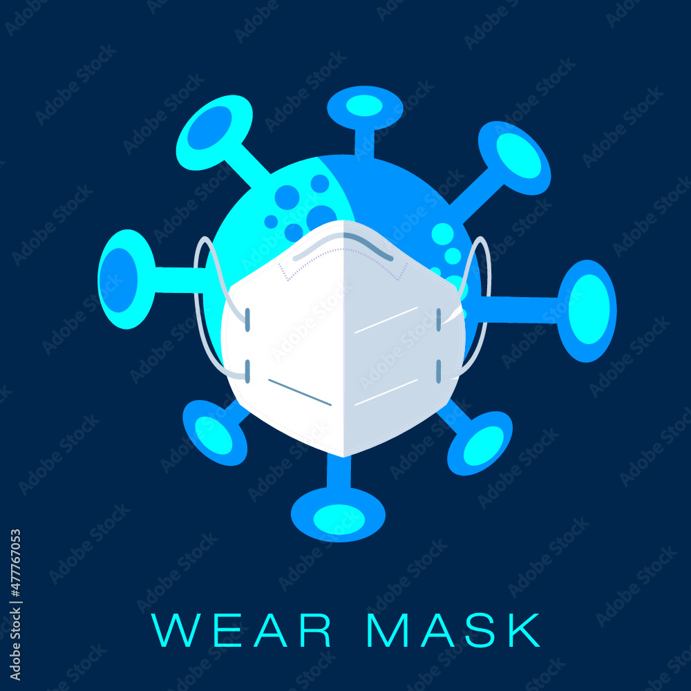 Corona Virus, FFP2 Mask, Covid 19 protection variant PANDEMIC 3D Illustration Corona Virus, FFP2 Mask, Covid 19 protection variant PANDEMIC 3D Illustration