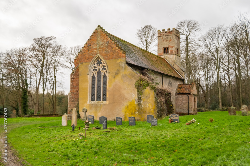 St Michael and all Angels church, also known as Oxnead Church, a quaint medieval church in rural Norfolk