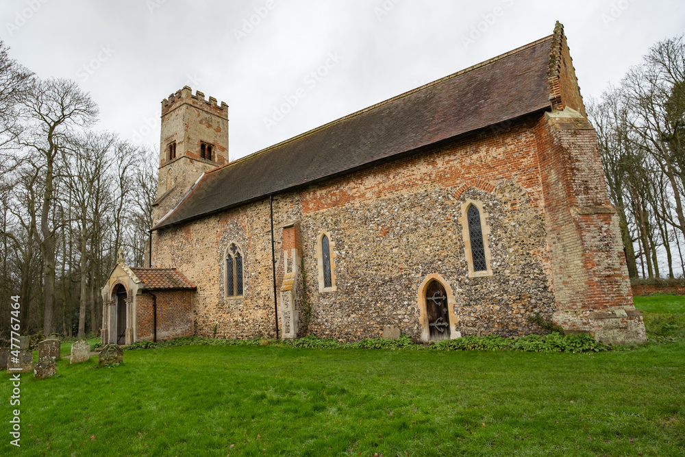 St Michael and all Angels church, also known as Oxnead Church, a quaint medieval church in rural Norfolk