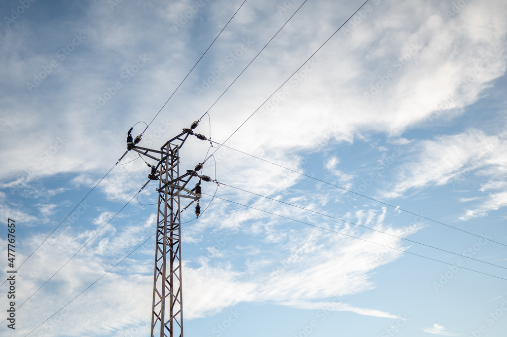 power line tower with beautiful sky behind power line tower with beautiful sky behind