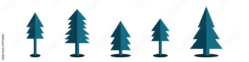 Set of Green Christmas tree pictogram, icon or logo. Vector illustration isolated on white background. EPS 10 Set of Green Christmas tree pictogram, icon or logo. Vector illustration isolated on white background. EPS 10