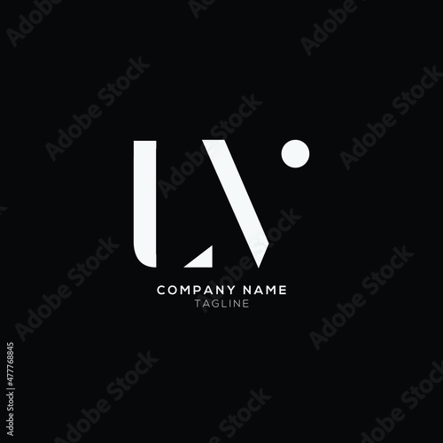 Minimal Luxury LV logo design, initial based vector icon illustrations. photo