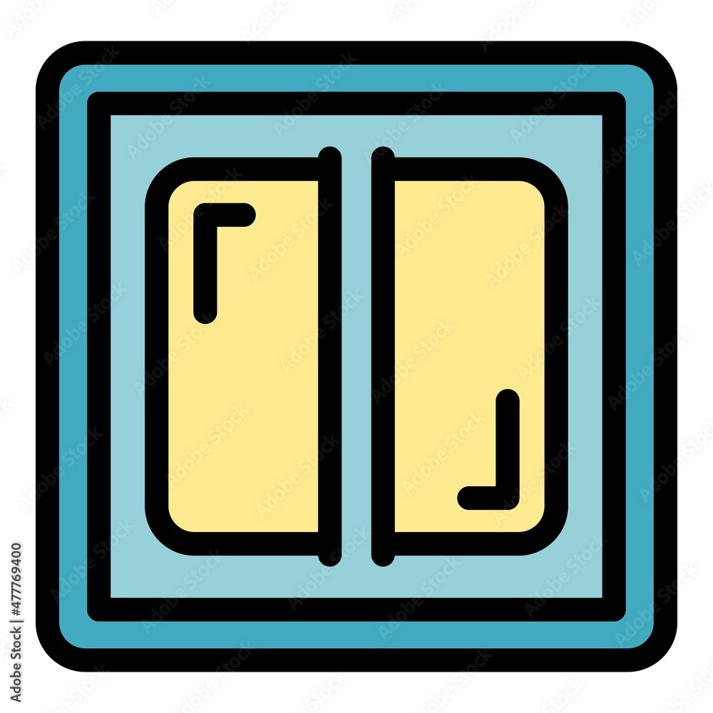 Press switch energy icon. Outline press switch energy vector icon color flat isolated Press switch energy icon. Outline press switch energy vector icon color flat isolated