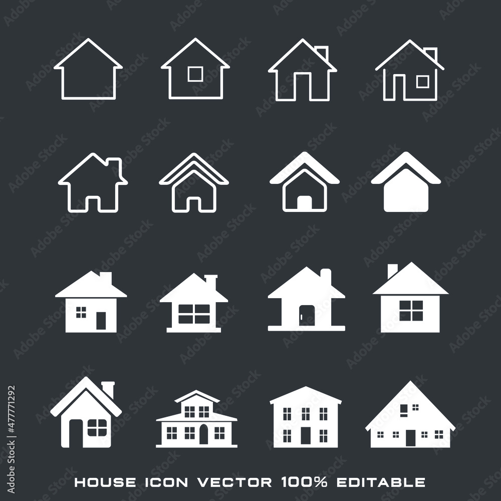 house icon vector, house icon collection.