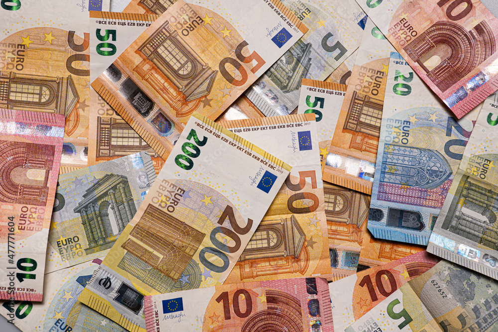 European banknotes as a background