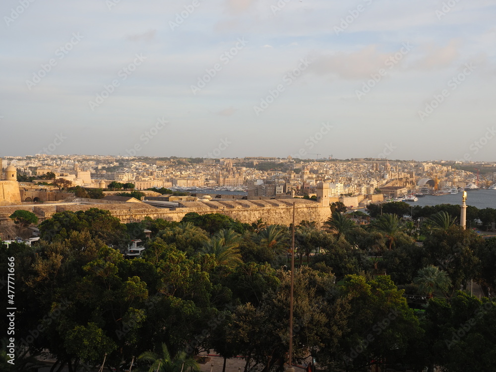Landscape over the three cities across from Valetta