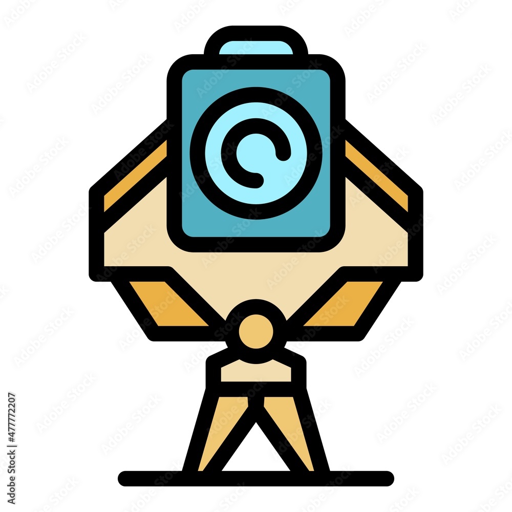 Fototapeta premium Builder device icon. Outline builder device vector icon color flat isolated