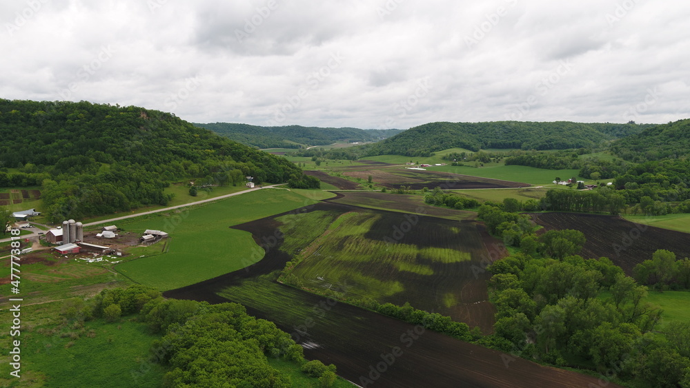 Drone Over Farmland (wisconsin)