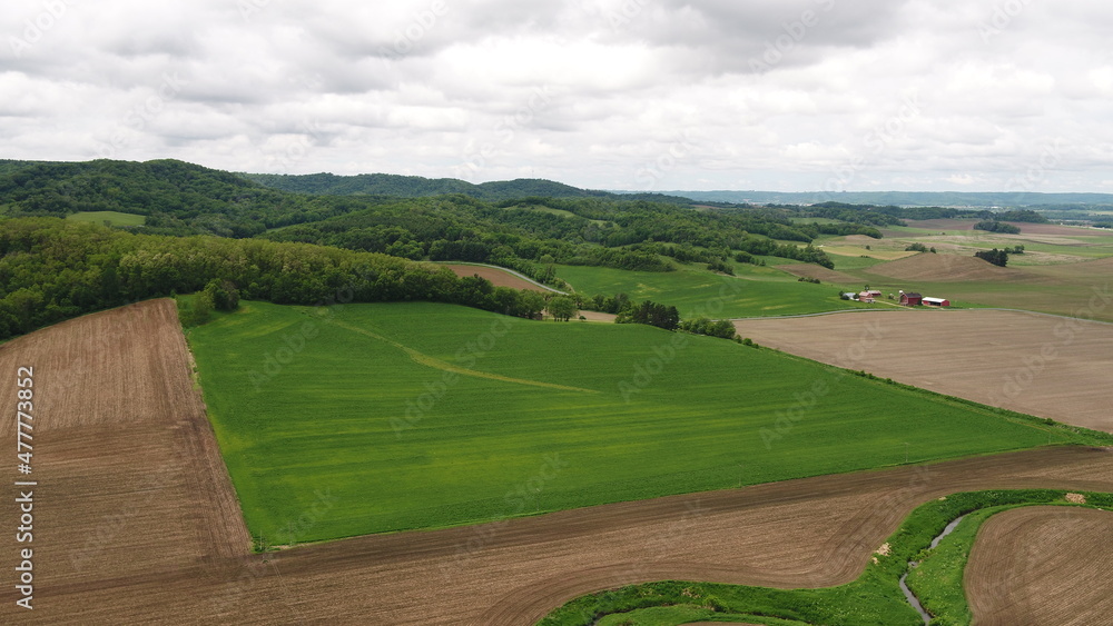 Drone Over Farmland (wisconsin)