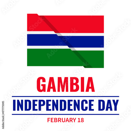 Gambia Independence Day banner. National holiday celebrated on February 18. Vector template for typography poster, greeting card, flyer, etc