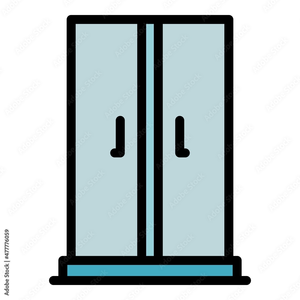 New shower stall icon. Outline new shower stall vector icon color flat isolated New shower stall icon. Outline new shower stall vector icon color flat isolated