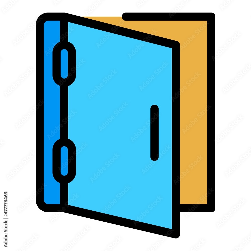 Public toilet door icon. Outline public toilet door vector icon color flat isolated