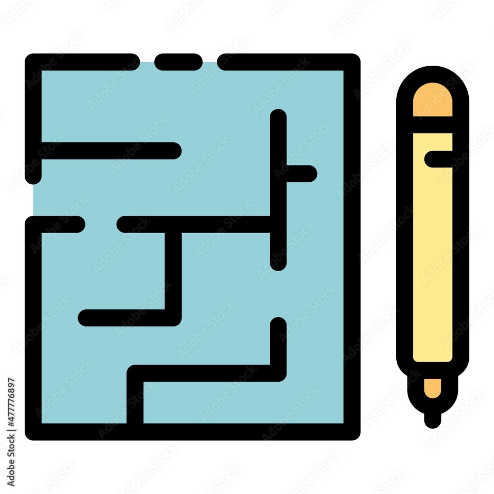 Building plan icon. Outline building plan vector icon color flat isolated Building plan icon. Outline building plan vector icon color flat isolated