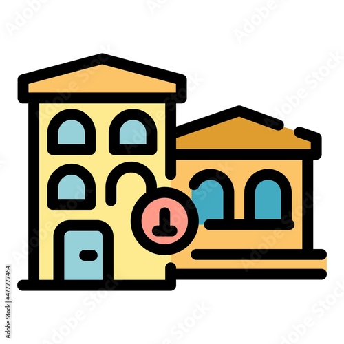 Invest building icon. Outline invest building vector icon color flat isolated