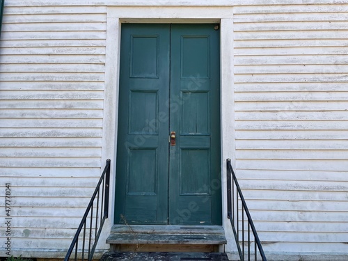 Bark Camp Church historic vintage southern baptist church isolated door