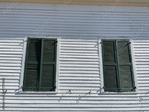 Bark Camp Church historic vintage southern baptist church windows front view