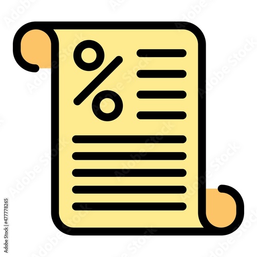 Police penalty icon. Outline police penalty vector icon color flat isolated