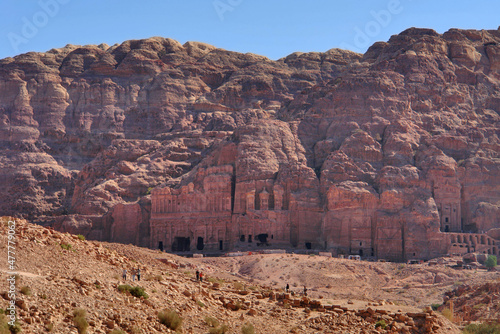 Tombs of stone in Petra, Jordan