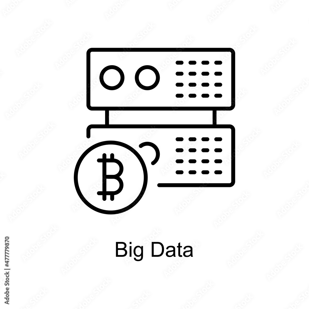 Big Data vector outline icon for web isolated on white background EPS 10 file Big Data vector outline icon for web isolated on white background EPS 10 file