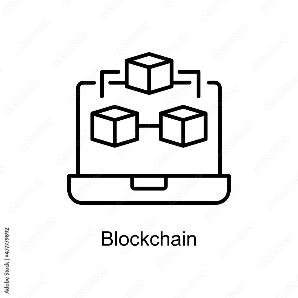 Blockchain vector outline icon for web isolated on white background EPS 10 file Blockchain vector outline icon for web isolated on white background EPS 10 file