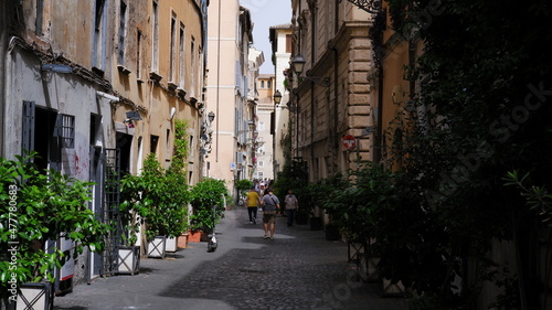 View of old narrow street in Rome, Italy. Architecture and landmark of Rome. Cozy cityscape of Rome.  © Маркіян Паньків