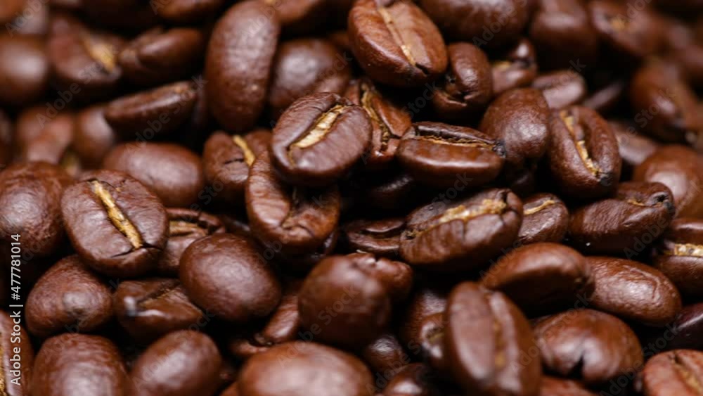 freshly roasted coffee beans (looping) freshly roasted coffee beans (looping)