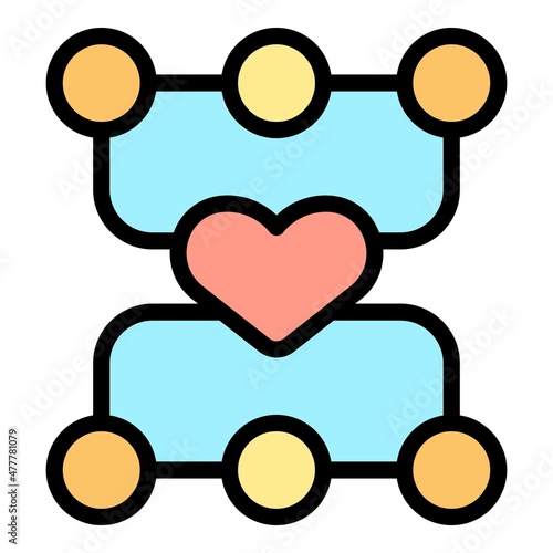 Charity contribution icon. Outline charity contribution vector icon color flat isolated