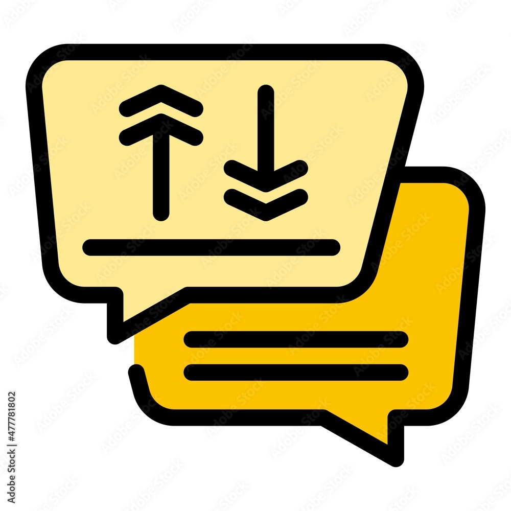 Repost message icon. Outline repost message vector icon color flat isolated Repost message icon. Outline repost message vector icon color flat isolated