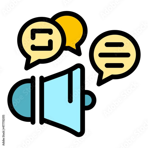 Social network repost icon. Outline social network repost vector icon color flat isolated