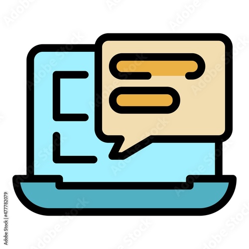 Social media subscribe icon. Outline social media subscribe vector icon color flat isolated